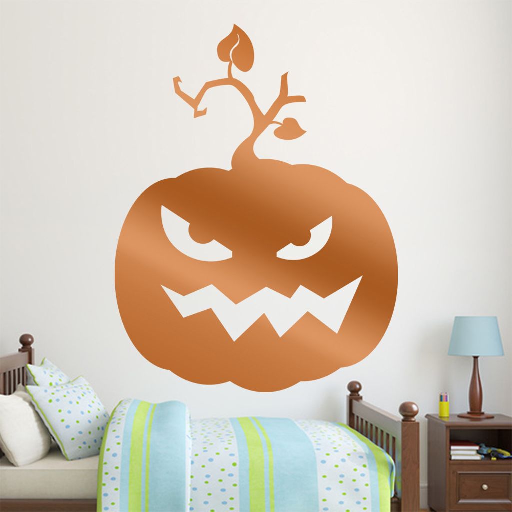 KIWISTAR Böser Kürbis - Aggresiv Gemein Gruselig Halloween Wandtattoo in 6 Größen - Wandaufkleber Wall Sticker - Dekoration, Küche, Wohnzimmer...