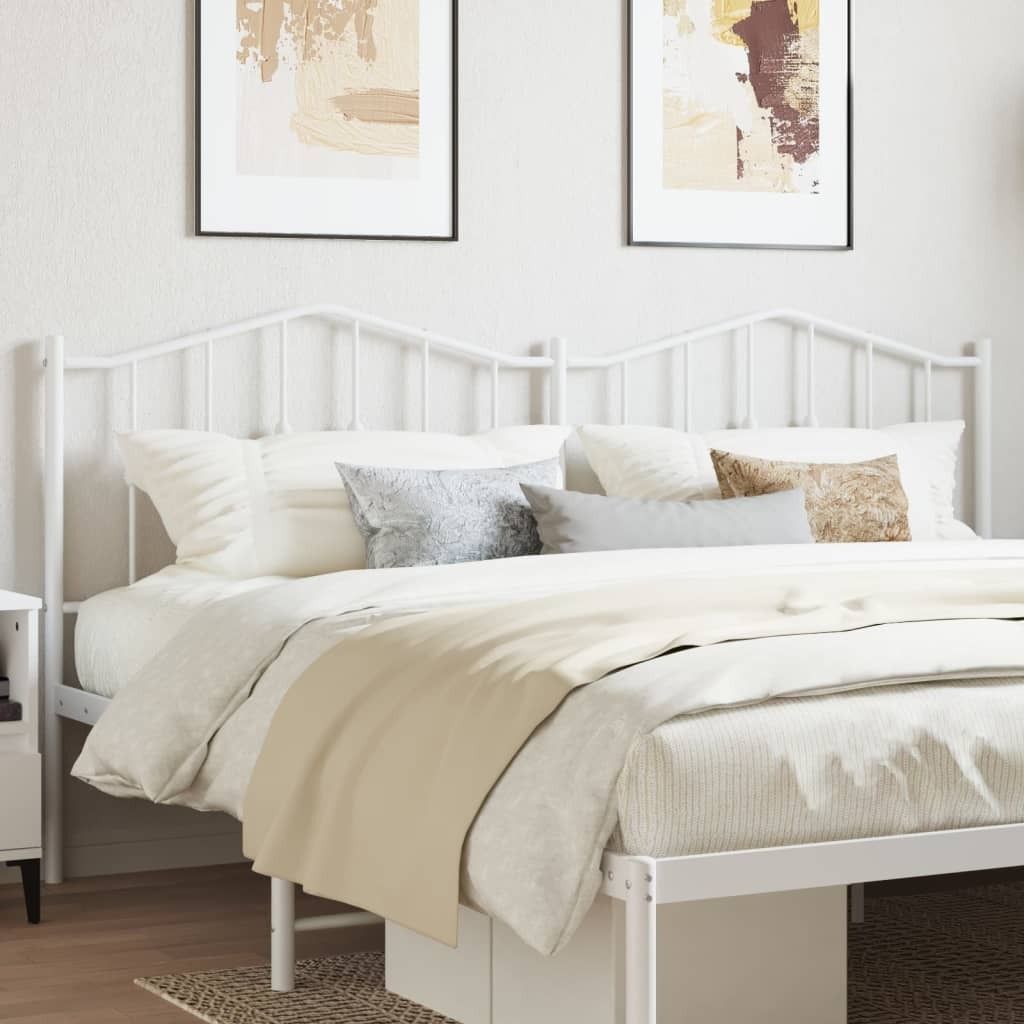 "Rabatt" Bettkopfteil modern - Kopfteil für Bett - Metall Weiß 200 cm - Kopfteile CC17183