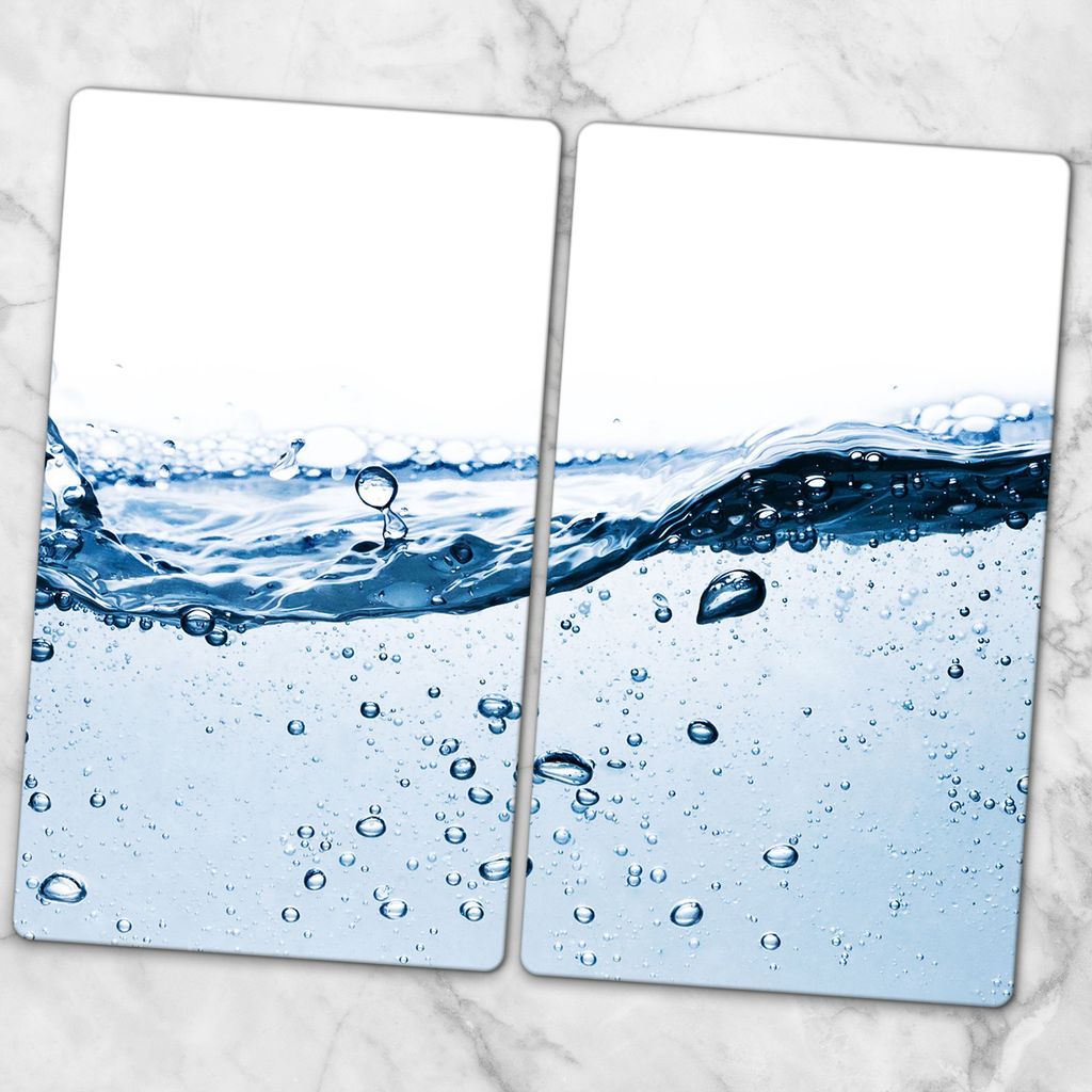 Glas-Herdabdeckplatten Glaskeramikkochfeld-Abdeckung Spritzschutz Glas 2x30x52 cm - Spritzwasser