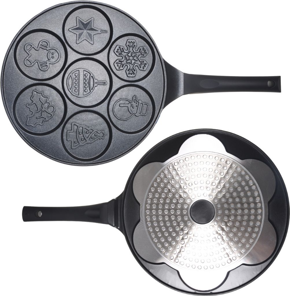 KAMILLE Pfanne INEZ Pfannkuchenpfanne 26 cm Induktion Antihaft-Pfanne Crepsespfannen Muster