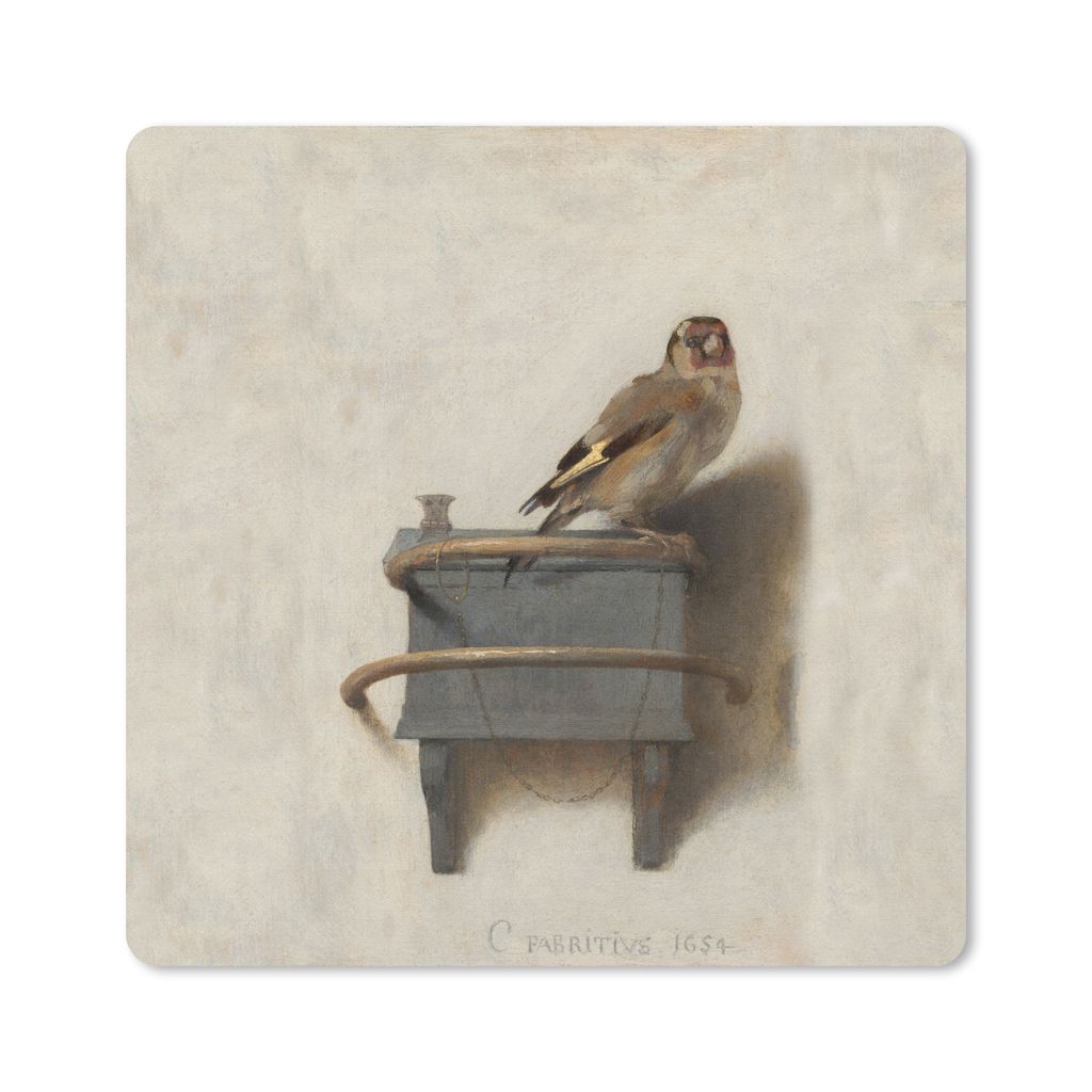 MuchoWow Mauspad Mousepad Stieglitz - Alter Meister - Carel Fabritius 30x30 cm - Mousepads - Maus Mat - Pad - Mausunterlage - Gaming