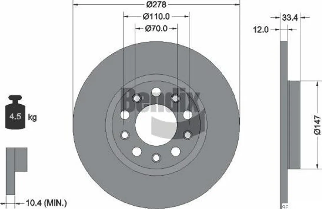 Éliminez les vibrations au freinage : Disque BENDIX BDS2261 pour Cherokee