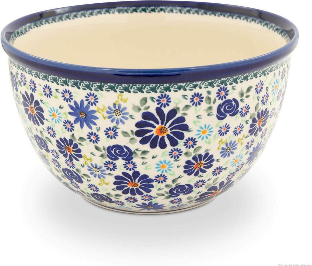 Original Bunzlauer Keramik 4,5 Liter Schüssel Schale XL Ø26,3 cm Salatschüssel Suppenschüssel Beilagenschüssel Obstschale Rührschüssel [Form...