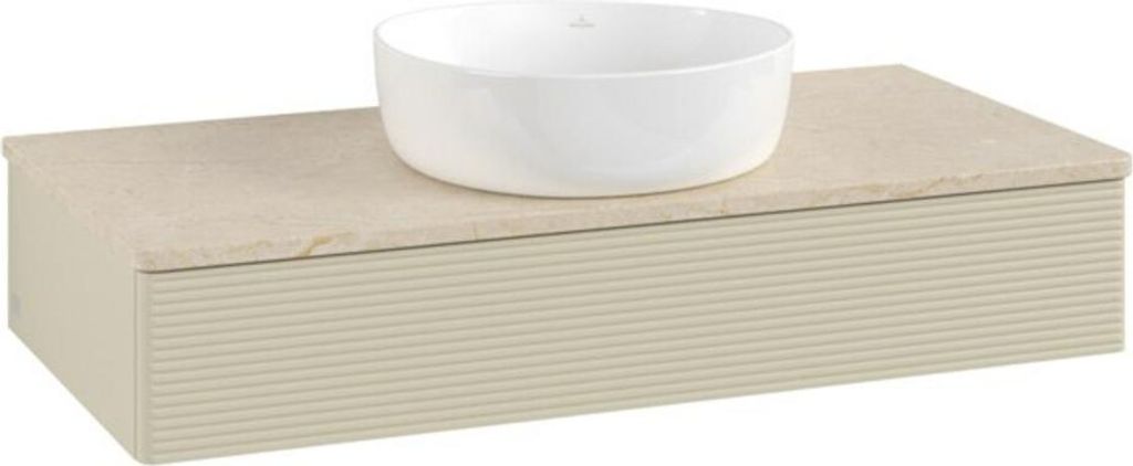V&B Waschtischunterschrank mit Frontstruktur Antao 100x19x50cm, WBP botti., si Gr m Lac