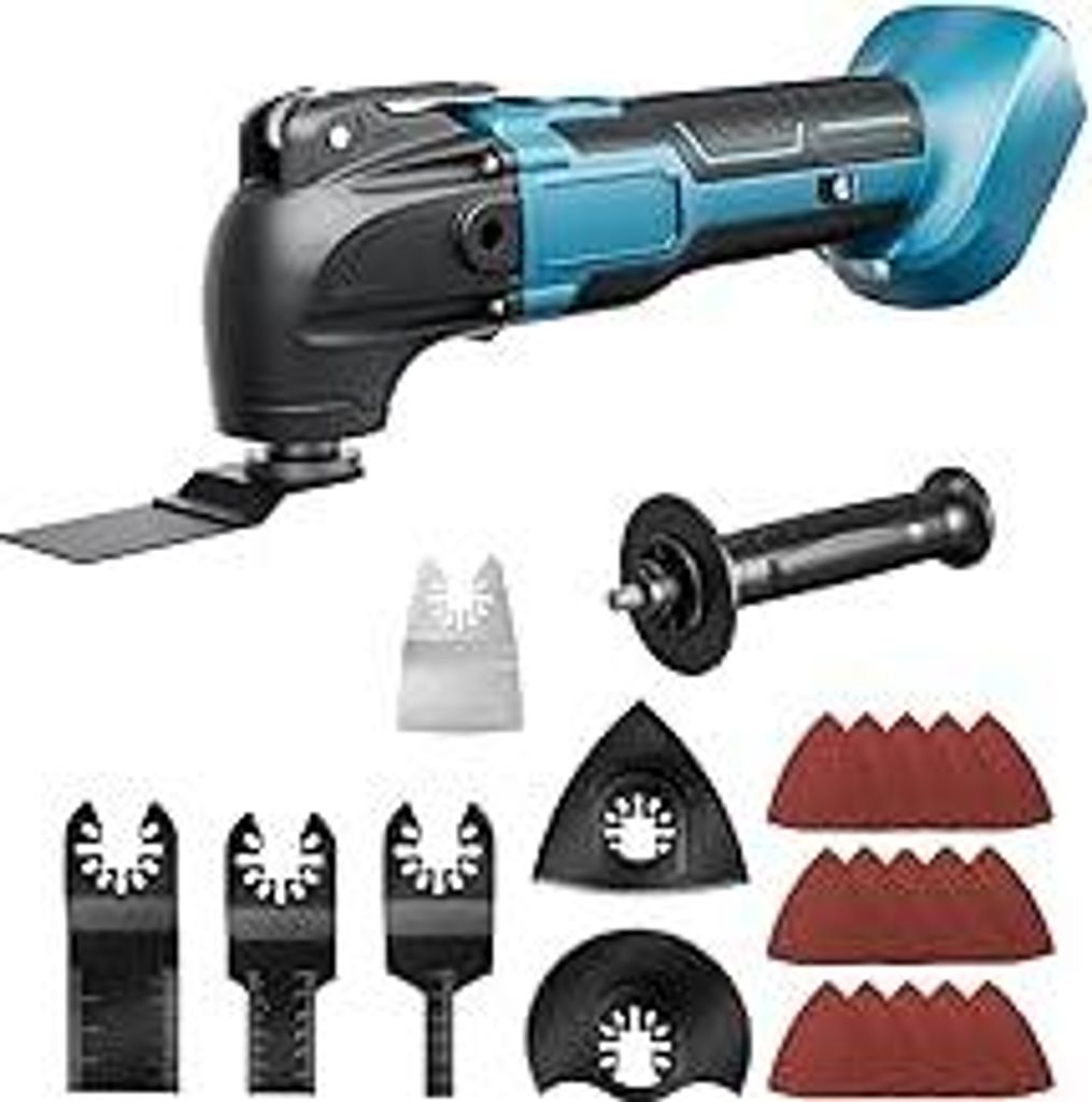 Multifunktionswerkzeug akku für Makita 18V Akku (Ohne Akku), Oszillationswerkzeug Akku mit 23 Zubehör, 6 Einstellbare Geschwindigkeiten Multitool...