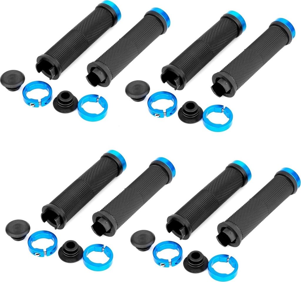 4er Set Fahrrad Lenkergriffe | ergonomische Schraubgriffe | Fahrradgriff für Lenker | Griffe Soft-Grip für MTB, BMX, Citybike, Rennrad | Farbe Bl...