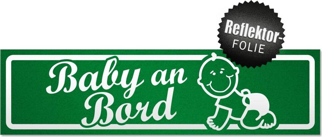 Baby an Bord mit Baby invertiert Magnetschild Schild magnetisch