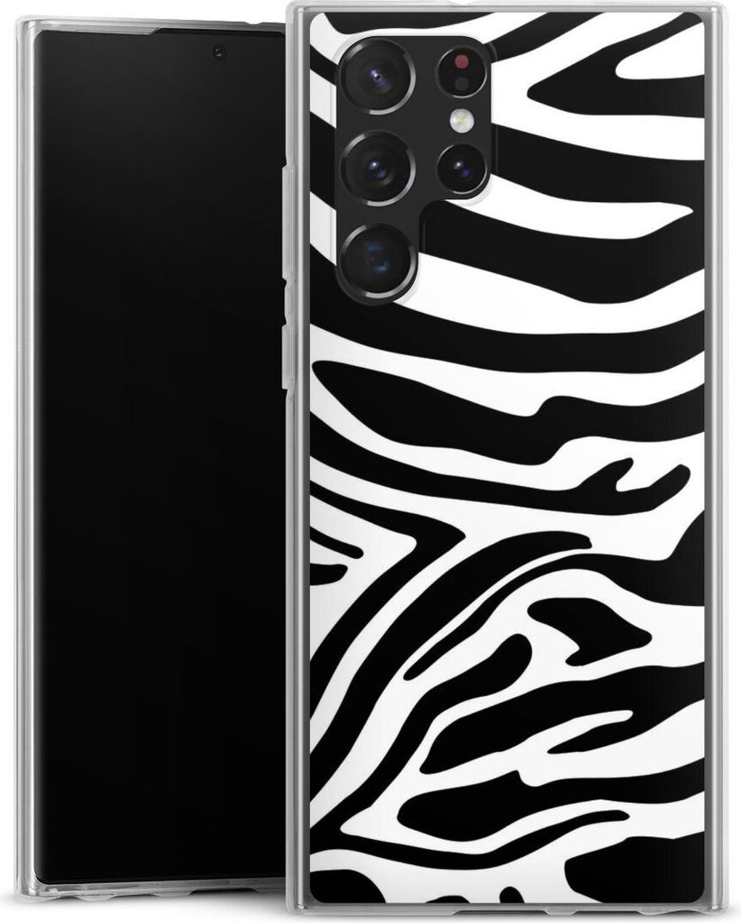 DeinDesign Handyhülle für Samsung Galaxy S22 Ultra Silikon Hülle Case Smartphone Schutzhülle Animal-Look Animalprint Zebra