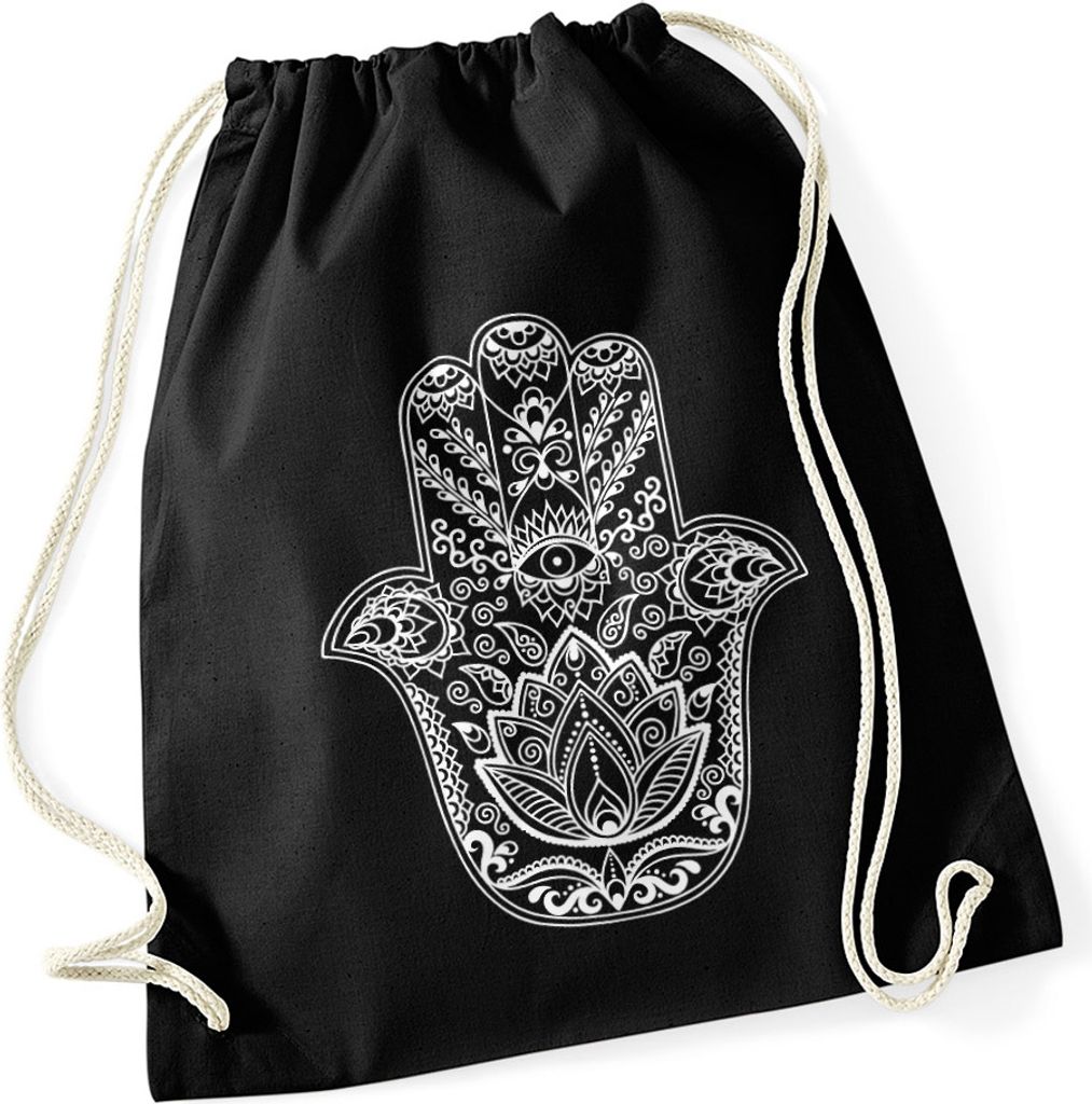 Turnbeutel Hamsa Hand der Fatima Glücksbringer Geschenk Produktbild 