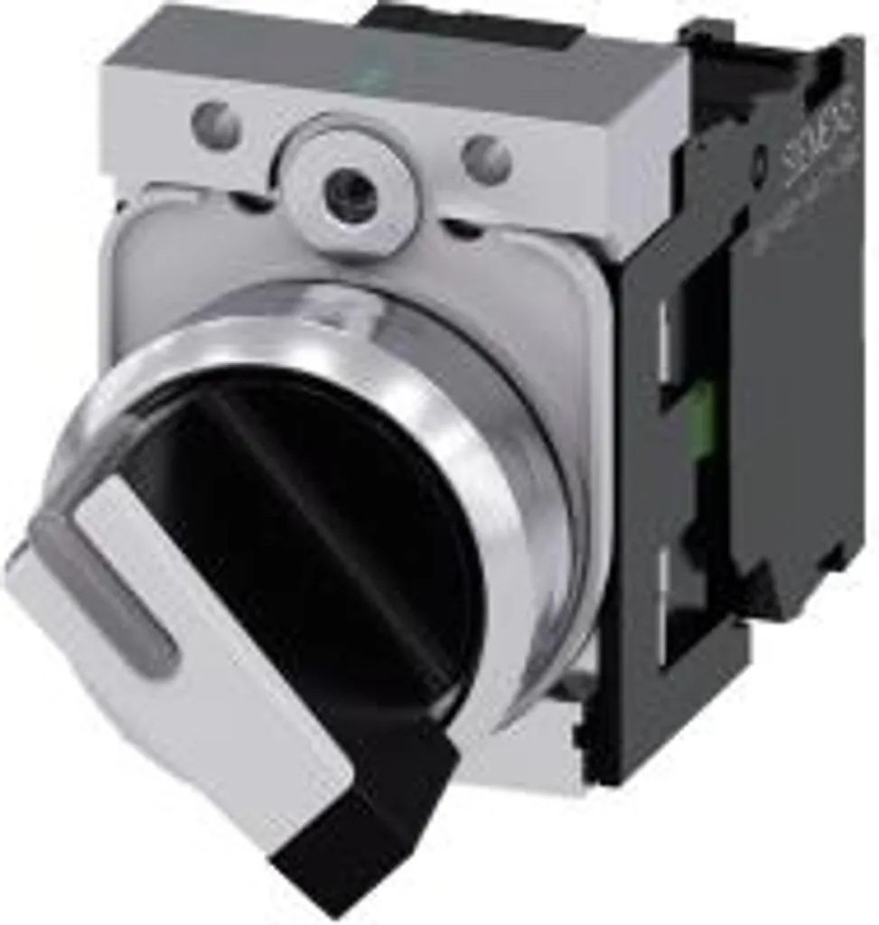 Commutateur rotatif 90° Siemens SIRIUS ACT bague métal et noir brillant