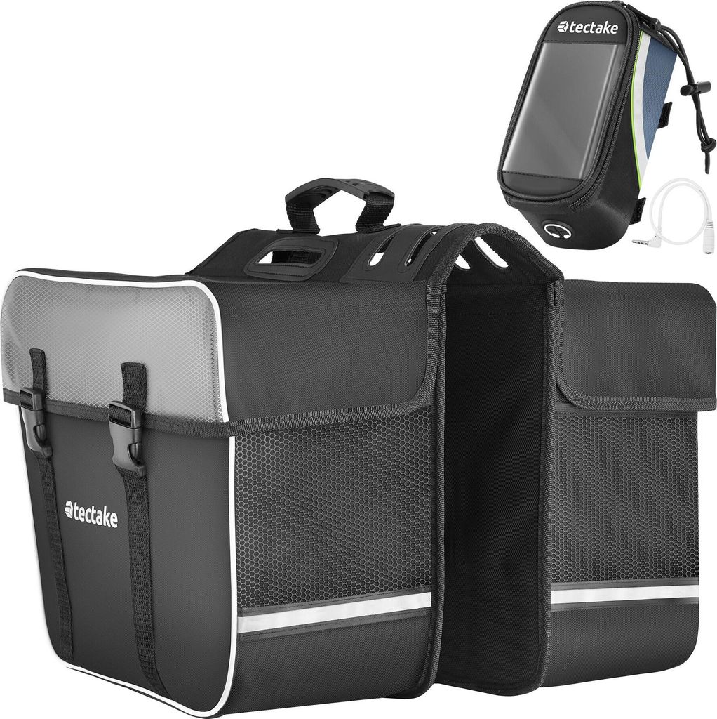 Set Fahrradtasche Georg und Fahrradrahmentasche große Fahrradtasche mit 2 Fächern wasserabweisend und robust