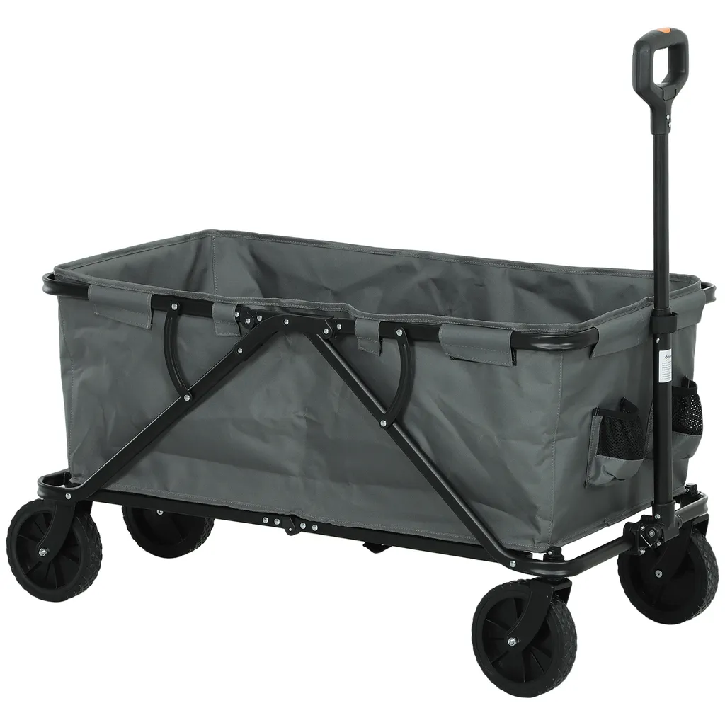 Chariot de transport pliable Bollerwagen 120kg - Chariot de jardinage noir