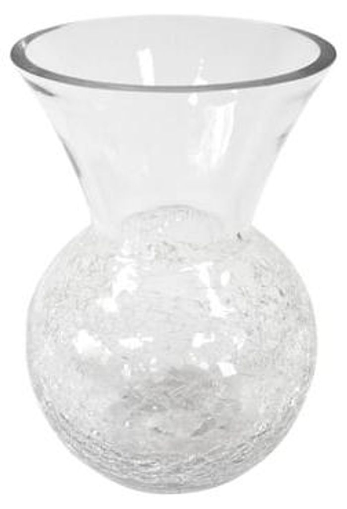 Vase in runder Form Craquelé-Optik 16 x 23 cm Glas - Einheitsgröße