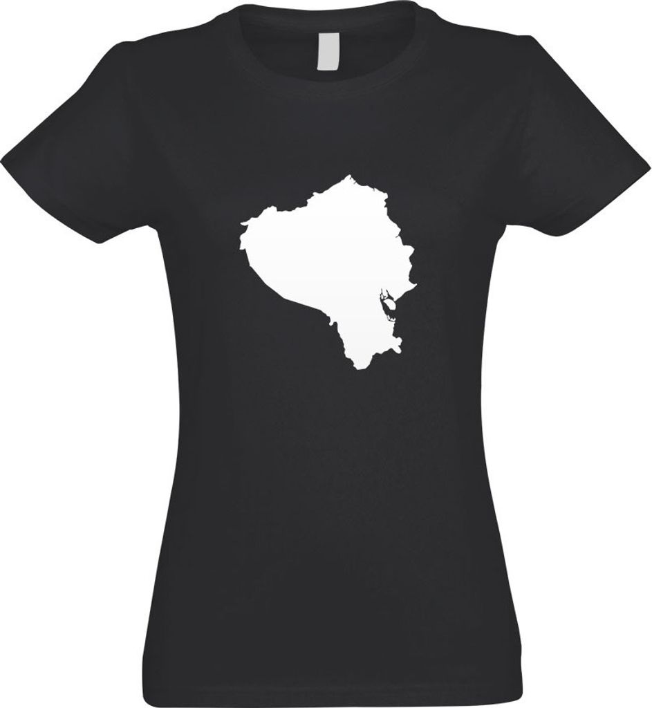 Kiwistar - T-Shirt tailliert - Damen - Graphit - Ecuador Umriss Kontur - mit Motiv Bedruckt - Funshirt Design - Sport - Freizeit - Damen - XXL