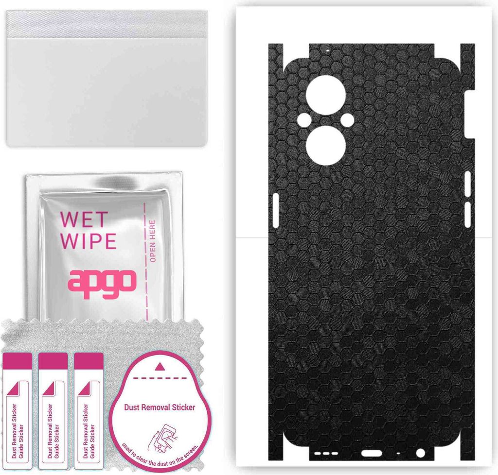 apgo Rückseite + Seiten Schutzfolie, Skin, kompatibel mit Oppo F21 Pro 5G, Hinten Displayschutzfolie aus Vinylfolie, kratzfest, einfache Montage -...
