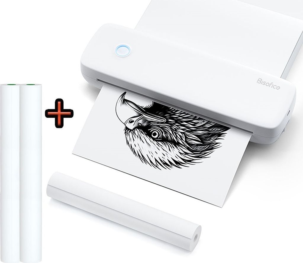 Bisofice L81 Mobiler Tragbarer Drucker Bluetooth Thermodrucker A4 Mobiler Drucker A4 Klein Kompakt Portable Printer Unterstuetzen Thermopapier A4, ...