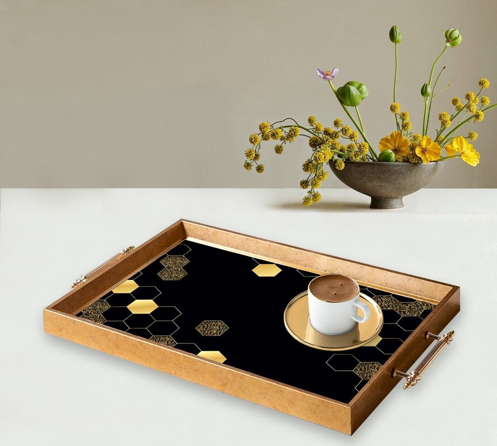 Evila Originals, TPEA9775, Tablett, Mehrfarbig, 100 % GLAS, 50 x 29 x 3,5 cm