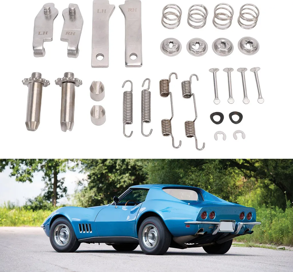 Kit matériel frein de stationnement X4229 inox pour Corvette C2 C3 65-82