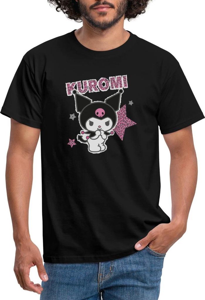 Spreadshirt Kuromi Mit Schriftzug Leo Stil Männer T-Shirt, S, Schwarz