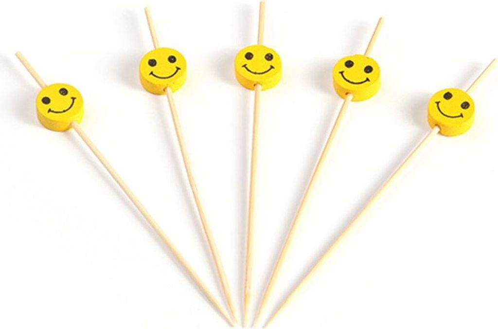 Raccoglitore di bambù con smiley, 120 mm, 150 pezzi Immagine del prodotto 