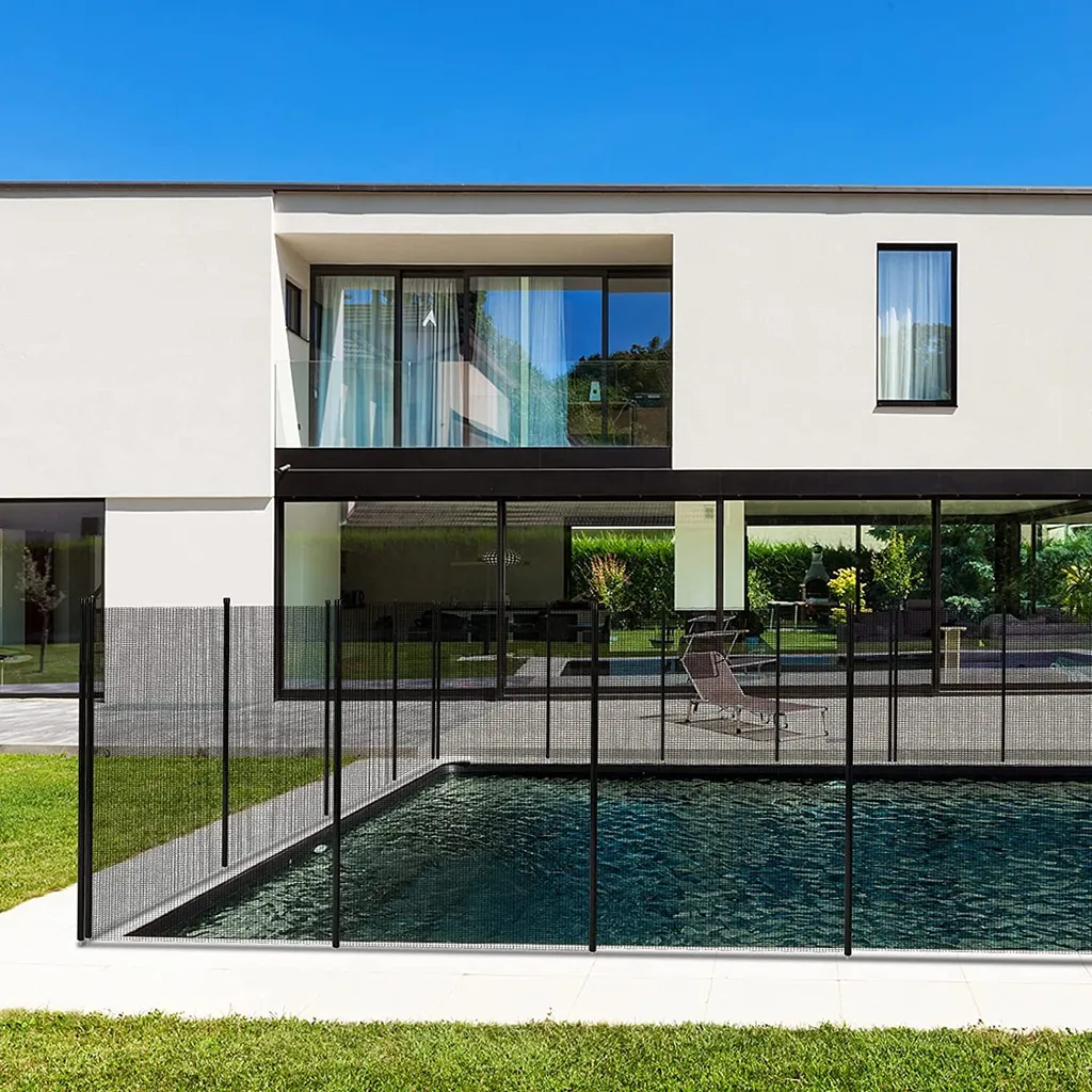 Barriera Sicurezza Piscina COSTWAY 3.6m - Alluminio e Rete Trasparente - 3