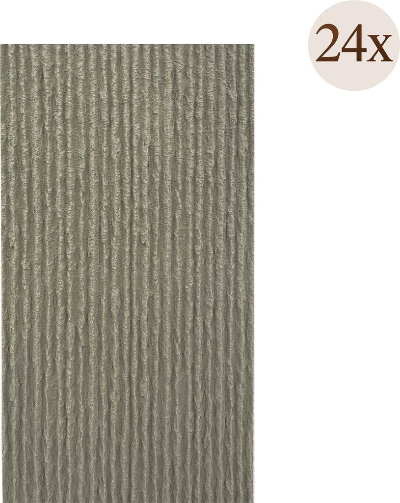 Dmora Wandpaneel Nulvi 60x2,5 cm Stein-Grau, Set à 24, Leicht zu Schneiden, Einfach zu Installieren, Realistische Textur