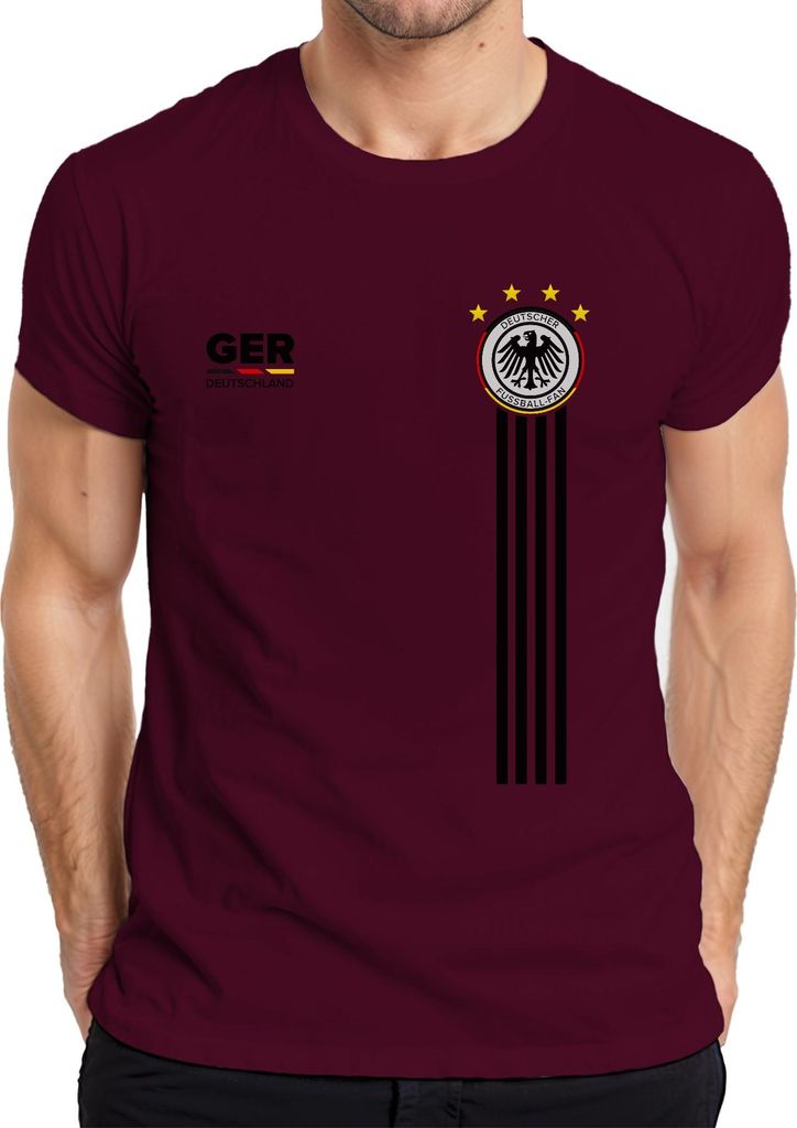 Deutschland Team Fußballfan Adler WM Weltmeister Fussball Trikot Herren T-Shirt, Burgundy, XXL