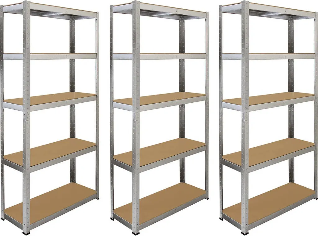 6x Galwix Rayonnage de garage en acier galvanisé 150x75x30cm Robuste
