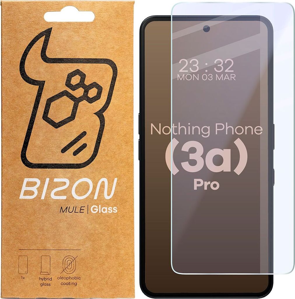 Flexibles Hybridglas für Nothing Phone (3a) Pro, Bizon Glass Mule