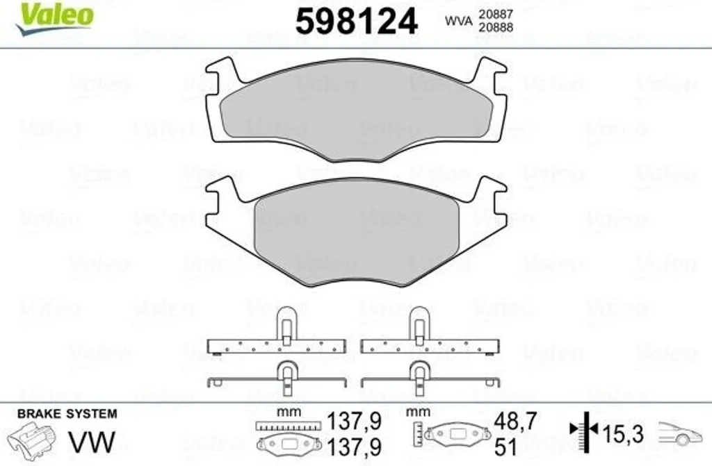 Plaquettes de frein haute résistance thermique pour Golf 3