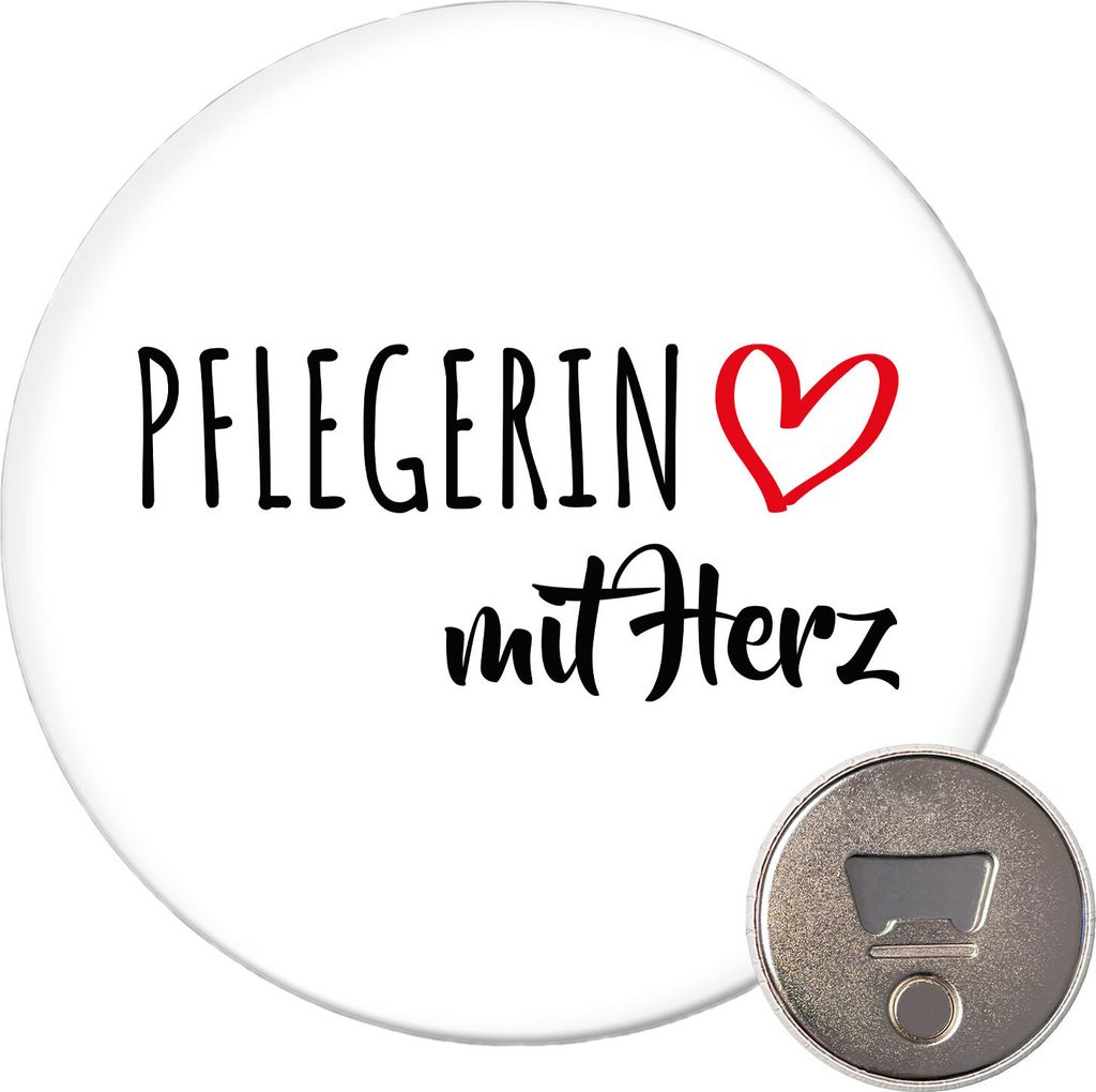 Huuraa Magnet Pflegerin mit Herz 59mm Kühlschrankmagnet Produktbild 