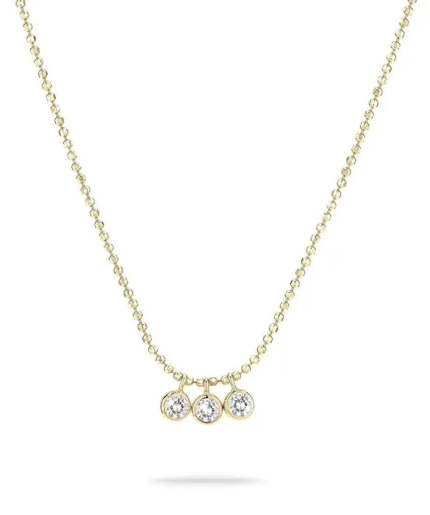Collier plaqué or zirconium idée cadeau femme pour soirée et mariage