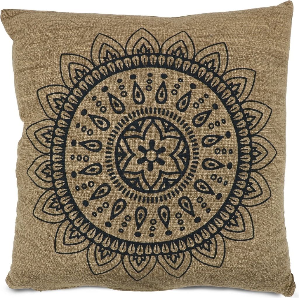 Sizo handgefertigtes Kissen Mandala 45 x 45 cm - Sahara
