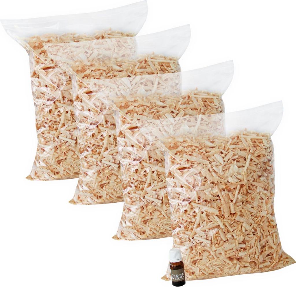 1 kg Zirbenspäne + 10ml Zirbenöl