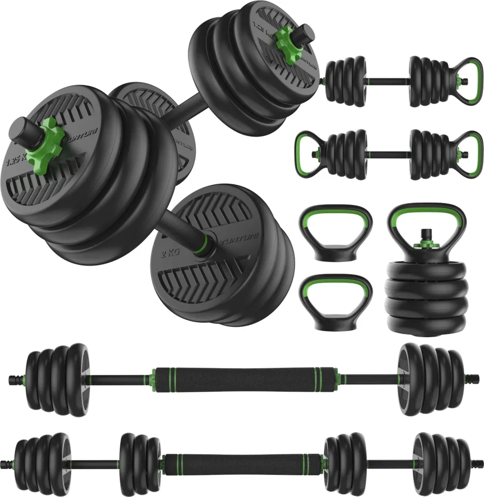 Ensemble d'haltères Tunturi 28kg en vinyle pour musculation à domicile