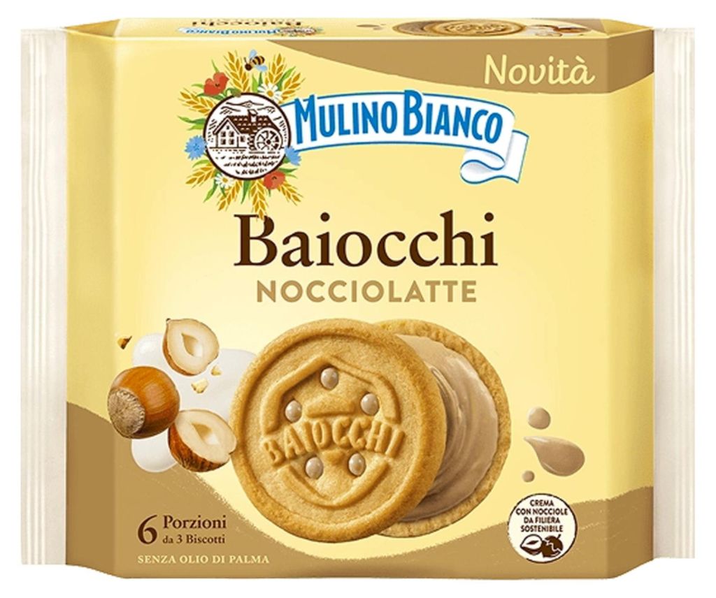 Biscuits à la crème de noisette Baiocchi Nocciolatte, 168g Image du produit 