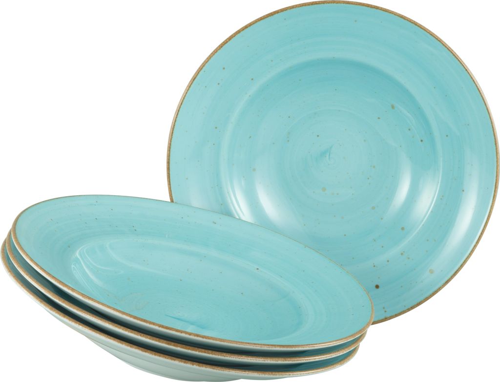 CreaTable, 34046, Vintage Nature Aqua, Pastateller 4-tlg, Porzellan