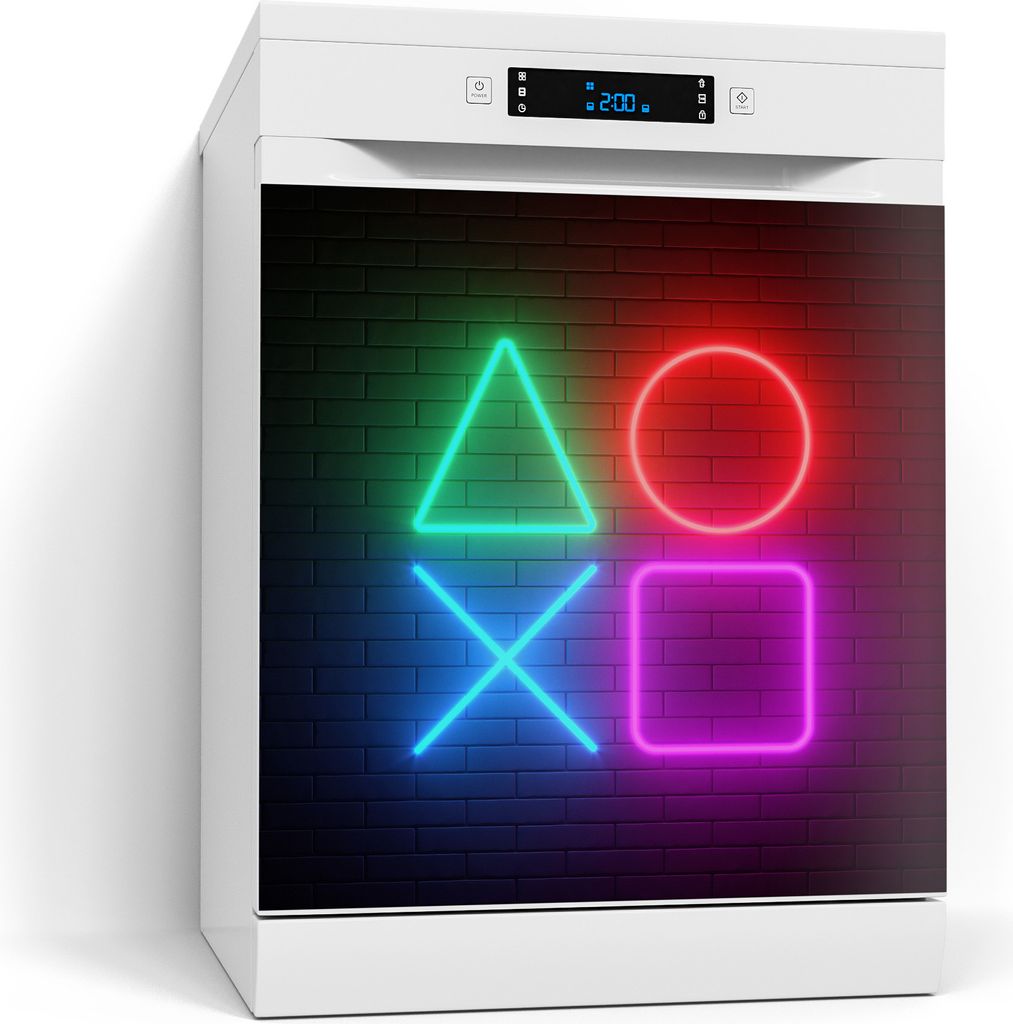 DEQORI Magnetmatte Spülmaschine beschreibbar 60x60 cm 'Playstation Elemente' Magnetfolie