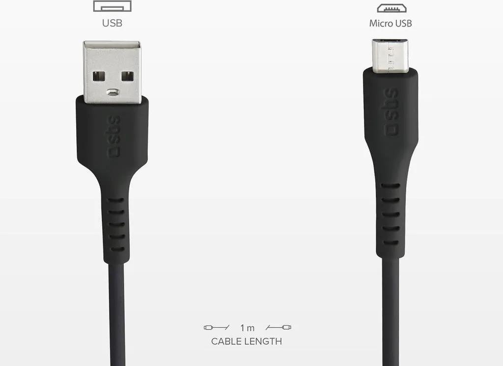 Sincronizza e Carica con SBS: Cavo Micro USB 1m Nero High Speed - 5