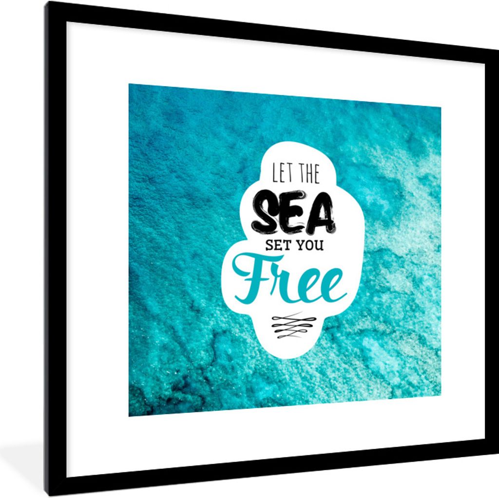 MuchoWow Gerahmtes Poster Sommer - Sprichwörter - Zitate 40x40 cm - Poster mit Schwarzem Bilderrahmen Wandposter Rahmen Foto Bilder - Poster - P...