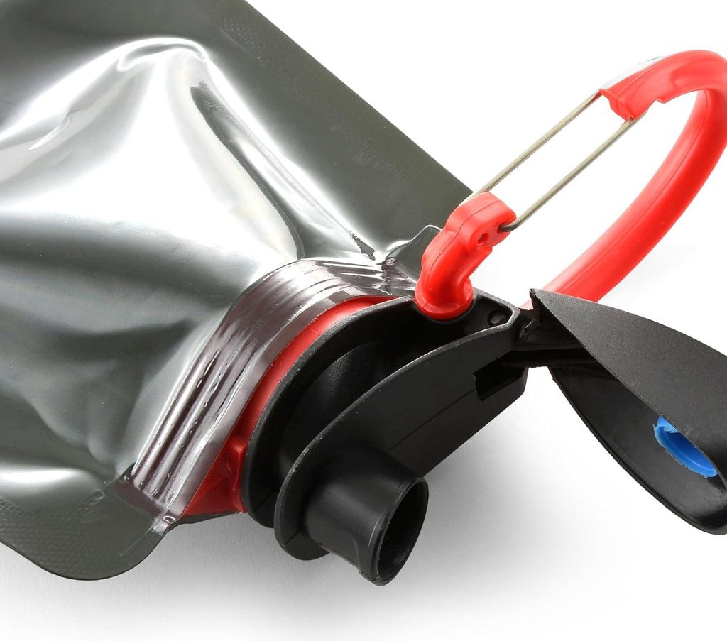 Trinkbeutel 0,7 Liter mit Karabinerhaken - Faltbare Wasserflasche für Outdoor, Camping und Sport (Set von 3)