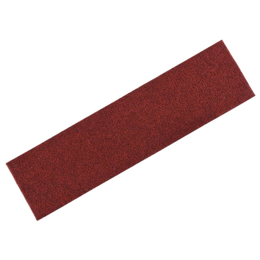 Stufenmatten Selbstklebend 15 Stk. 76x20 cm Bordeauxrot Rechteckig