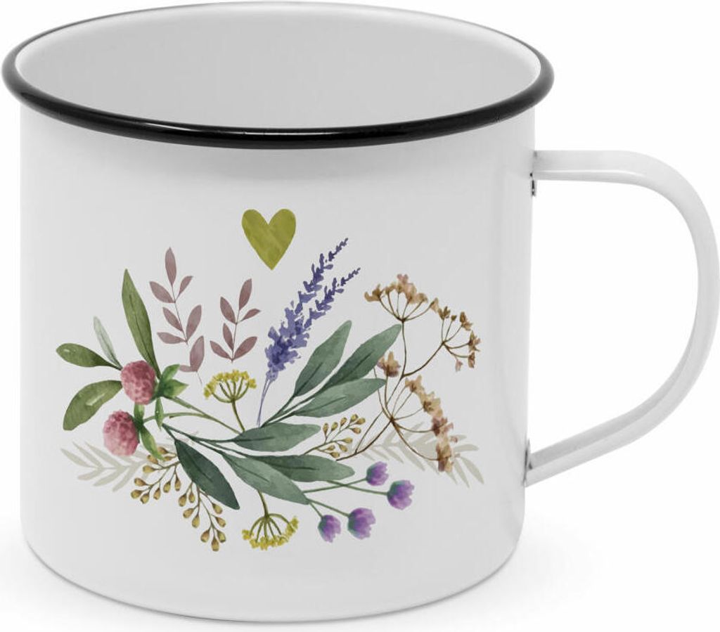 PPD Provence Happy Metal Mug, Henkelbecher, Kaffeebecher, Becher, Tasse, Metall, 350 ml, 180002313