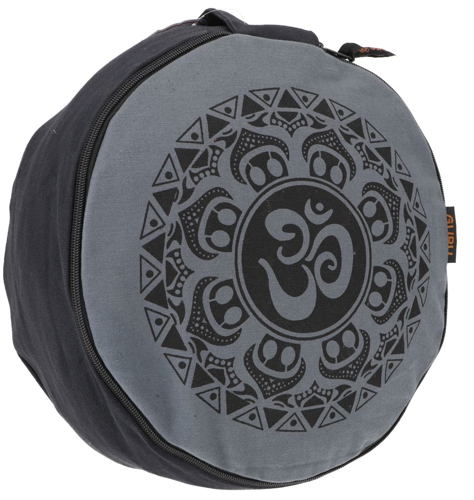 Yoga Kissen, Yogakissen, Bedrucktes Meditationskissen mit Dinkel Füllung - Schwarz/grau, 13*30*30 cm, Meditationskissen & Sitzkissen