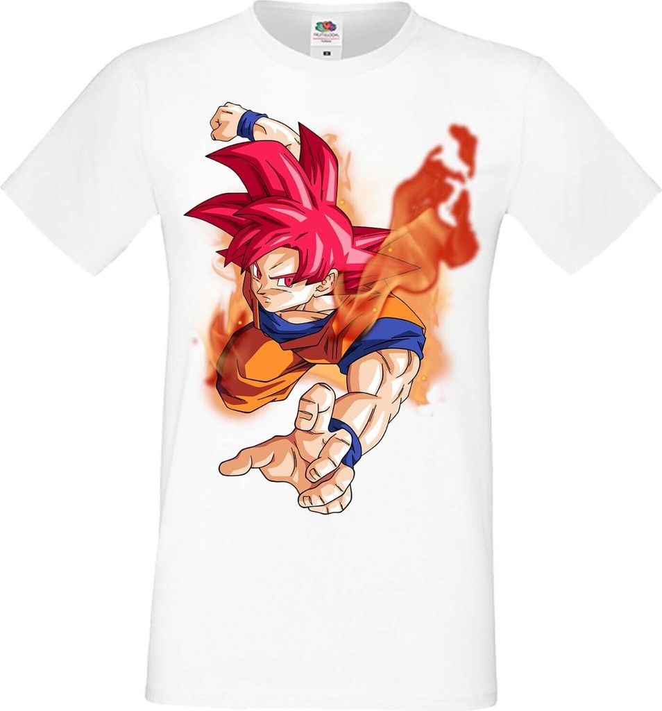 Herren T-Shirt Anime Manga Dragon Anime Manga Ball Z 07 Gokugod Form, Man XL / Weiß