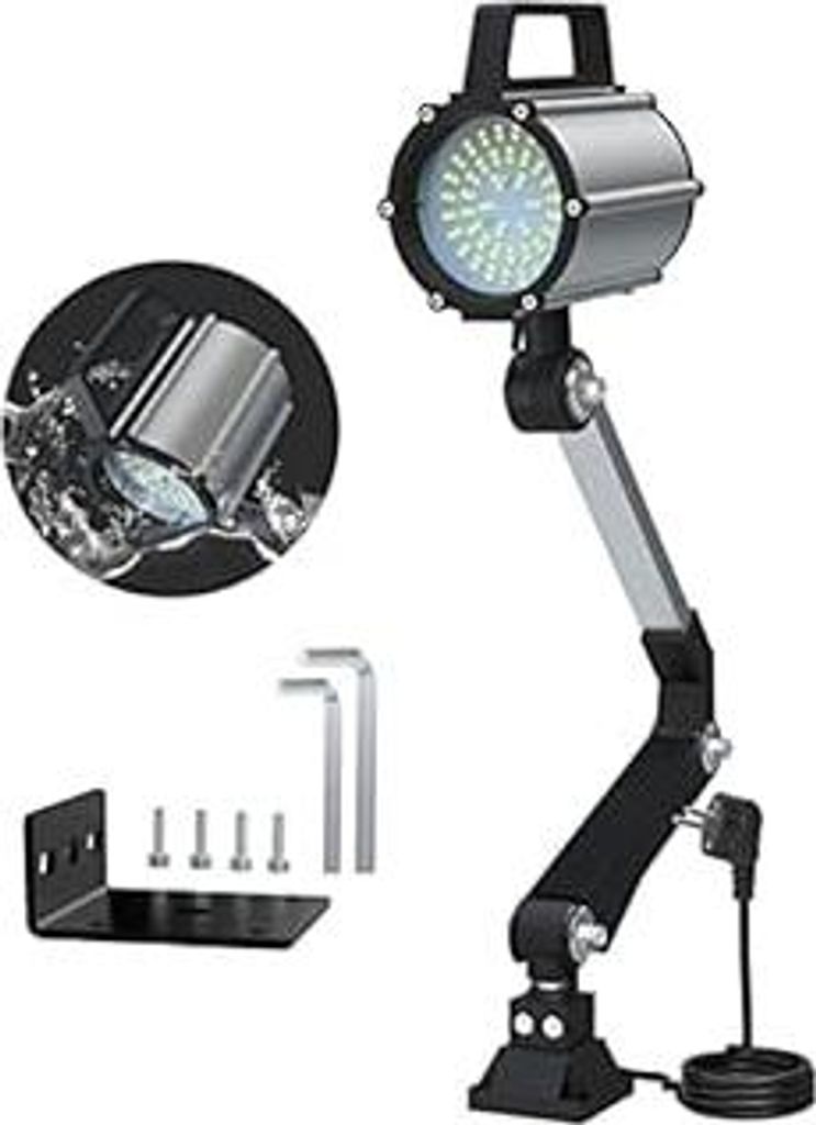YouTeMei Doppelfarbige LED Drehmaschine Lampe, 18W (1980/2340) Lumen Flexibel Wasserdicht Arm Drehmaschine Lampe, für Nähmaschine Drehbank Fräse...