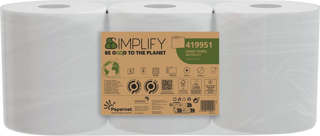 Papernet Rollenhandtuch Simplify 419951 2lg. 130m 3St.