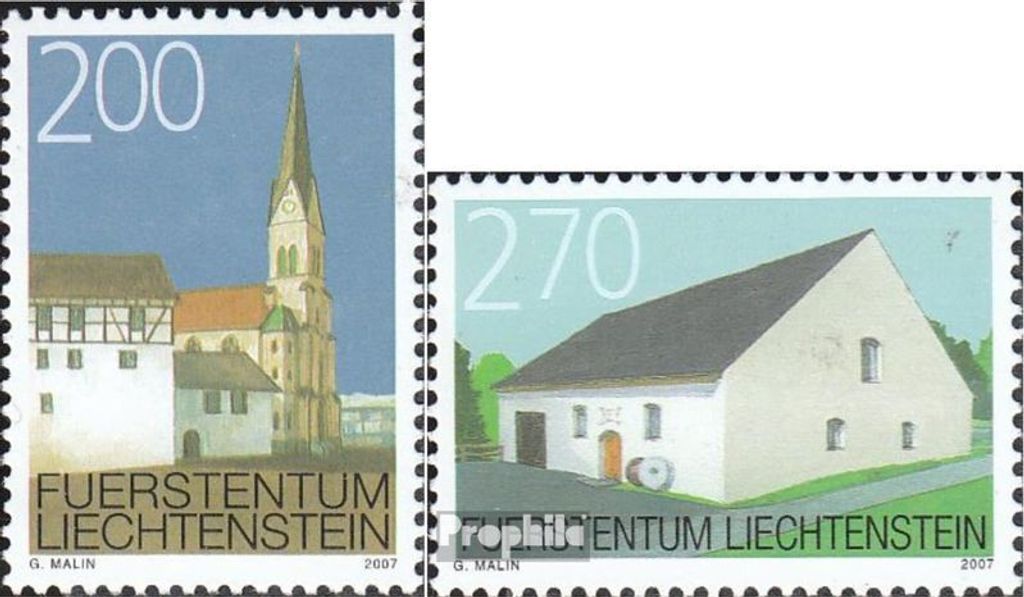 Briefmarken Liechtenstein 2007 Mi 1467-1468 (kompl.Ausg.) postfrisch Ortsbildschutz