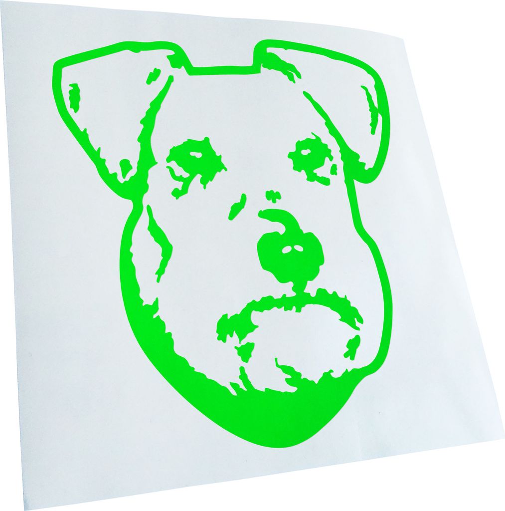 Kiwistar - Autoaufkleber - Standard Schnauzer Hund - Neongrün - 24x22cm - Aufkleber für Auto, Laptop, Fahrrad, LKW, Motorrad mehrfarbig JDM Decal...