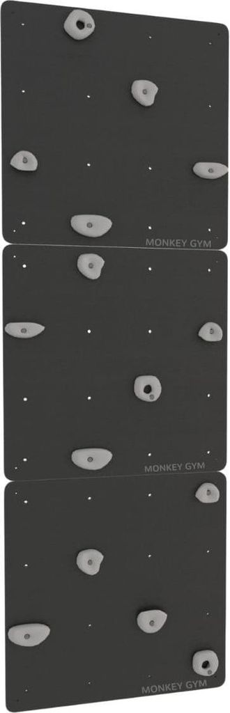 Kletterwand Indoor Schwarz + Kreidetafel für Kinder mit Griffe Grau | Klettergerüst Kinderzimmer